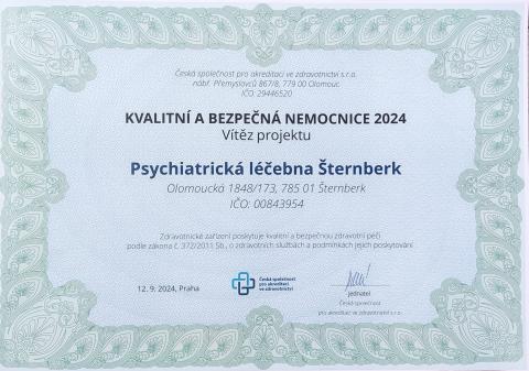 Certifikát kvality a bezpečí